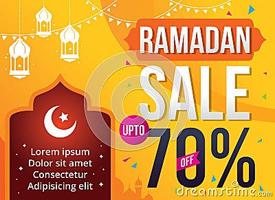 Vector Illustration Ramadan Sale Vector Illustration