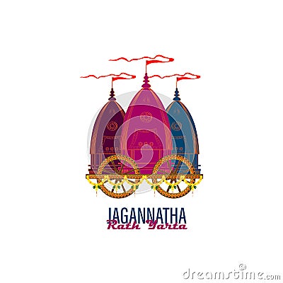 Vector illustration of Ratha Yatra. Lord Jagannath Vector Illustration