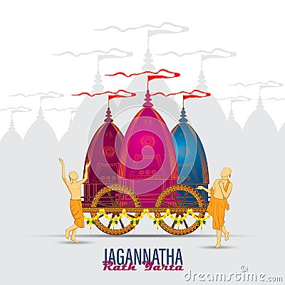 Vector illustration of Ratha Yatra. Lord Jagannath Vector Illustration