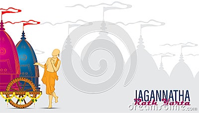 Vector illustration of Ratha Yatra. Lord Jagannath Vector Illustration