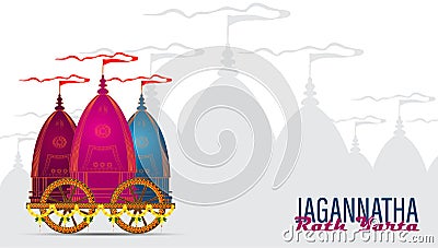 Vector illustration of Ratha Yatra. Lord Jagannath Vector Illustration