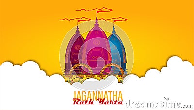 Vector illustration of Ratha Yatra. Lord Jagannath Vector Illustration