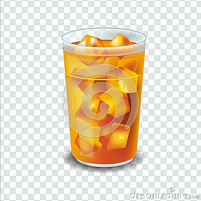 Vector illustration in real style about iced tea with ice Vector Illustration