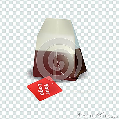 Vector illustration in realism style about tea bag Vector Illustration