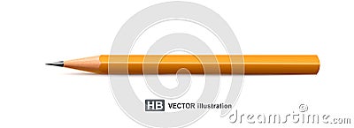 Vector illustration. Realistic pencil isolated on white background. Element for design. Vector Illustration