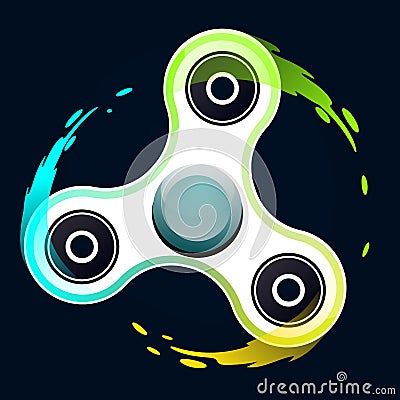 Vector illustration of realistic white fidget spinner with color Vector Illustration