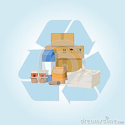 Vector illustration of recycle concept Vector Illustration