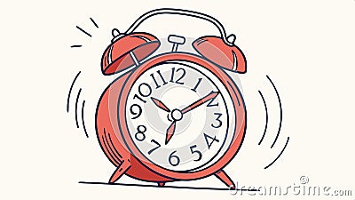 Red alarm clock ringing, wake up and deadline for reminders and apps vector design Generative AI Vector Illustration