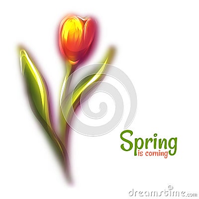Vector illustration of red beautiful blur tulip Vector Illustration
