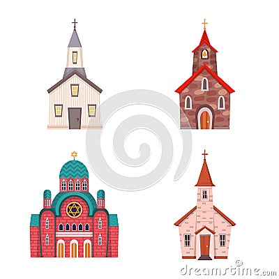 Vector design of religion and building icon. Set of religion and faith stock symbol for web. Vector Illustration