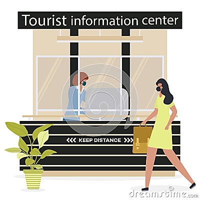 Visitor Center Tourist Information New normal Vector Illustration