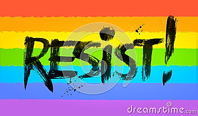 Vector illustration of Resist word lettering Vector Illustration