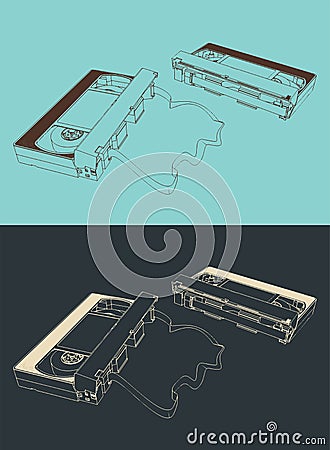 Retro VHS cassettes Vector Illustration