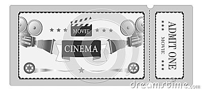 Vintage movie ticket Vector Illustration