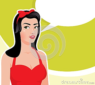 Vector illustration of a retro woman poster Vector Illustration