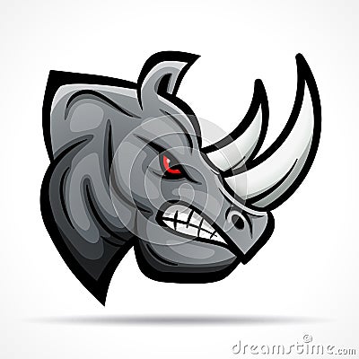 Vector rhino head mascot concept Vector Illustration