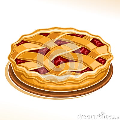 Vector illustration of Rhubarb Pie Vector Illustration