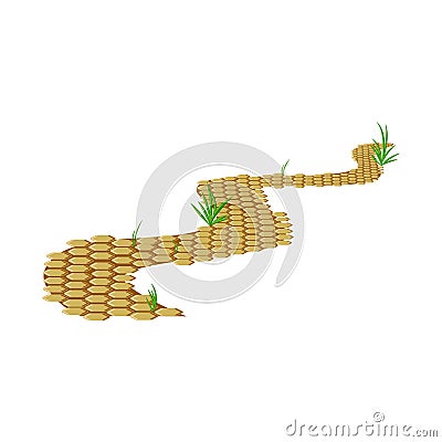 Vector design of road and scenery symbol. Set of road and footpath vector icon for stock. Vector Illustration