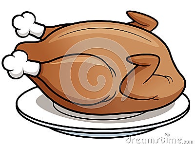 Roast chicken Vector Illustration