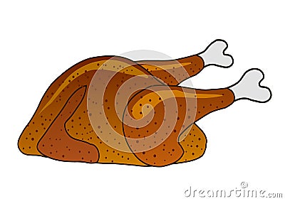 Vector illustration. Roasted turkey Stock Photo