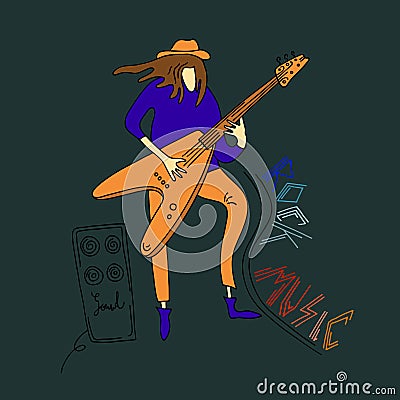 Rock musician Vector Illustration