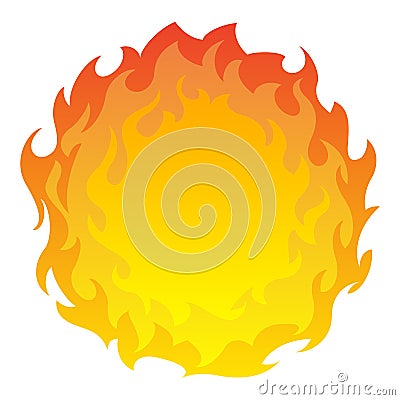 Round fireball. Design element Vector Illustration