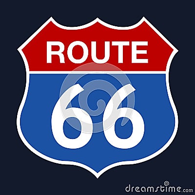 Route 66 American road iconic symbol Vector Illustration