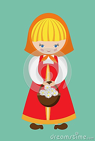 Vector illustration of russian girl Vector Illustration