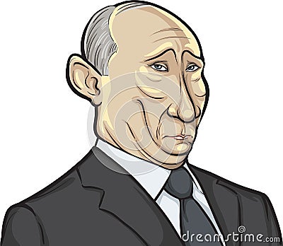 Vector illustration of Russian president Putin Vector Illustration