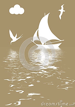 Vector illustration sailboat Vector Illustration