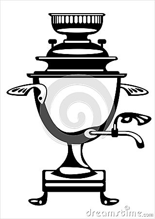 Vector illustration samovar on white Vector Illustration