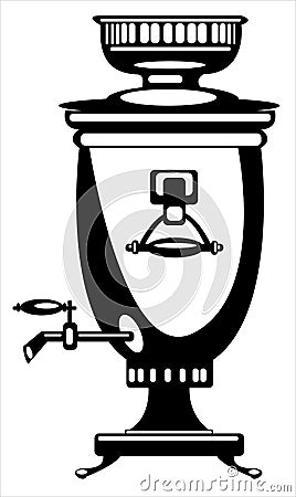 Vector illustration samovar on white Vector Illustration