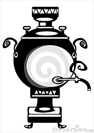 Vector illustration samovar on white Vector Illustration