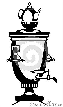 Vector illustration samovar on white Vector Illustration