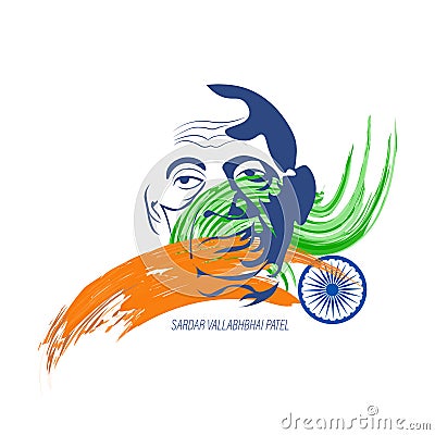 Vector Illustration of Sardar Vallabhbhai Patel, the Iron man of India during independence 1947 Vector Illustration