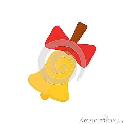 Vector illustration school bell with bow. Vector Illustration