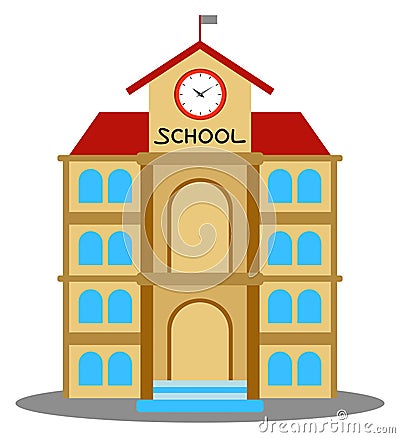 Vector illustration of school building cartoon Vector Illustration