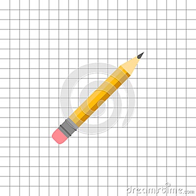 Vector illustration. School college university design, concept. Pencil on the notebook. Vector Illustration