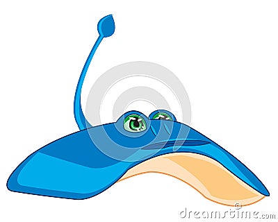 Drawing of the inhabitant of the ocean electric slope Vector Illustration