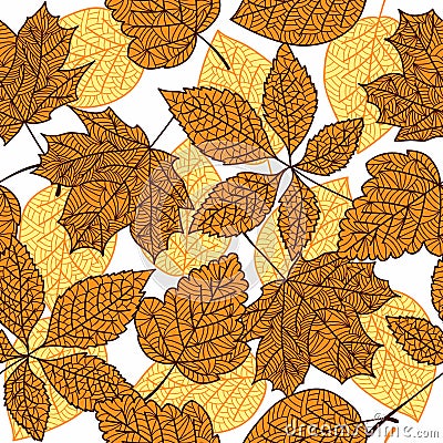 Vector Illustration: seamless autumn leaves Vector Illustration