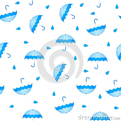 Summer seamless umbrella pattern. Cartoon style Vector Illustration