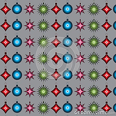 Vector illustration seamless christmas decoration pattern with vintage christmas balls Vector Illustration