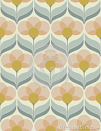 Sixties flower wallpaper Cartoon Illustration