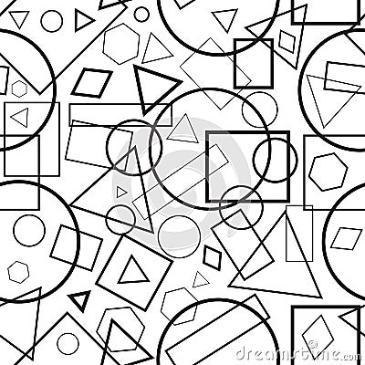 Vector illustration seamless pattern geometrical figures Vector Illustration