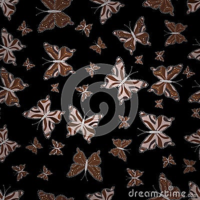 Butterfly on black, brown and neutral background Cartoon Illustration