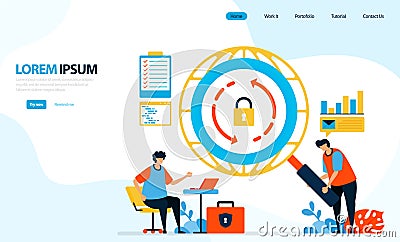 Vector illustration of security checks on internet networks. reload icon. securing and protecting internet access. designed for Vector Illustration