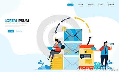 Vector illustration of send instant messages and emails. reload in sending messages for user safety and comfort. designed for Vector Illustration