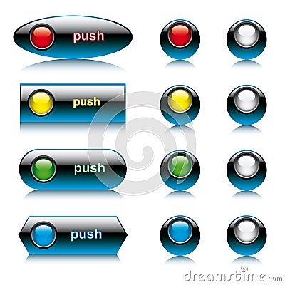 Vector illustration set of abstract shiny buttons Vector Illustration