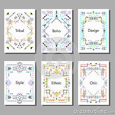 Vector illustration set of artistic colorful universal cards Vector Illustration