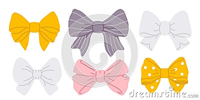 set of cute bows or bow tie Vector Illustration